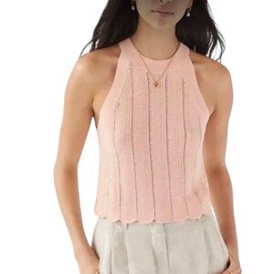 Wilfred scalloped hem loose knit sleeveless halter top size M like new condition